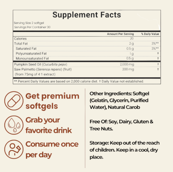 Lustrée Pumpkin Seed Oil Softgels