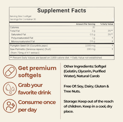 Lustrée Pumpkin Seed Oil Softgels