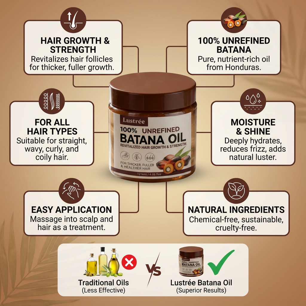 Unrefined Batana Oil for Hair Growth & Damage Repair