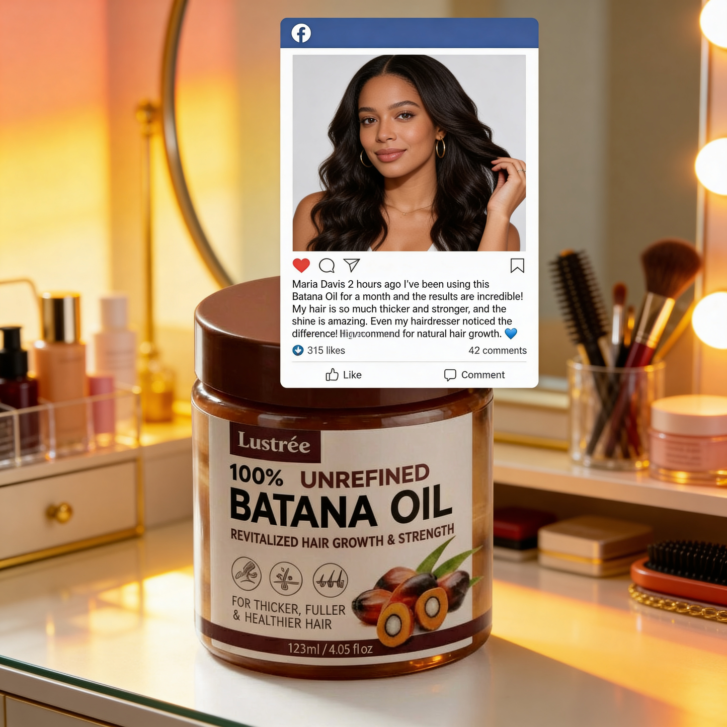 Unrefined Batana Oil for Hair Growth & Damage Repair